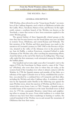 The Wichita - Part 1 from The North American Indian