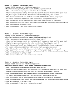 Chapter 12-1 Questions: The Great War Begins Use pages 381