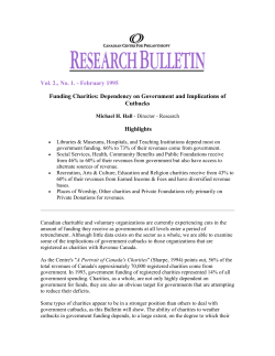 Funding Charities: Dependency on Government
