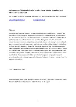 Unitary states following federal principles: Faroe Islands, Greenland