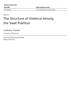 The Structure of Violence Among the Swat Pukhtun