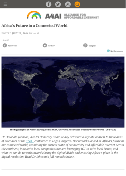 Africa`s Future in a Connected World
