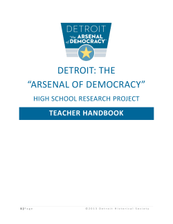 Teacher Handbook - the Arsenal of Democracy