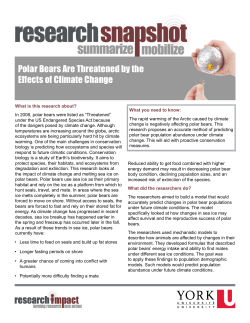 Polar bears are threatened by the effects of climate change