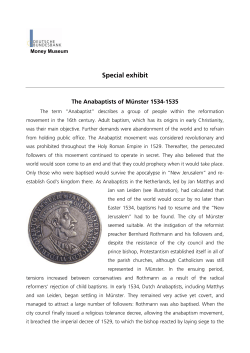 Special exhibit - The Anabaptists of M&uuml;nster 1534-1535
