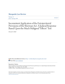 Inconsistent Application of the Extraterritorial Provisions of the