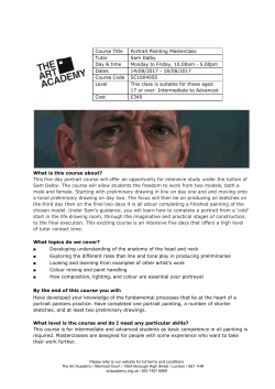 Course Title Portrait Painting Masterclass Tutor Sam Dalby Day