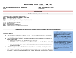 Model Curriculum Map: Math Grade 2