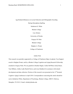 Age-Related Influences on Lexical Selection and Orthographic