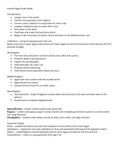 Ancient Egypt Study Guide The Nile River &bull; Longest