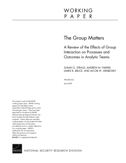 The Group Matters - RAND Corporation