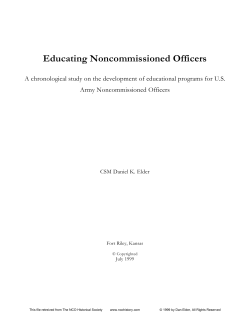 Educating Noncommissioned Officers
