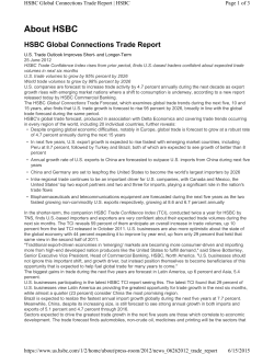HSBC Global Connections Trade Report - About HSBC