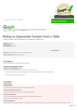 Writing an Exponential Function From a Table