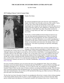 THE SEARCH FOR ANCESTORS FROM AUSTRIA