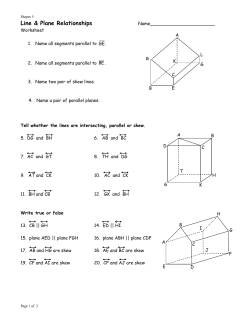 Relationships of lines and planes