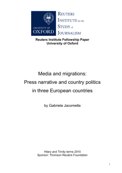 Media and migrations: Press narrative and country politics in three