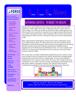 kindergarten: where to begin - Caesar Rodney School District