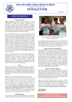 NEWSLETTER - Willoughby Girls High School