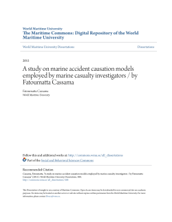 A study on marine accident causation models employed by marine