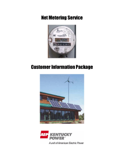 Net Metering Service Customer Information Package