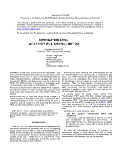 COMBINATION AFCIs: WHAT THEY WILL AND WILL NOT DO