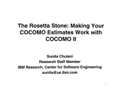 The Rosetta Stone: Making Your COCOMO