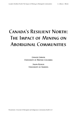 Canada`s Resilient North: The Impact of Mining on Aboriginal