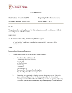 Policy for - Concordia University