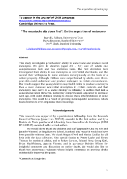 "The moustache sits down first": on the acquisition of metonymy
