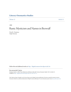Runic Mysticism and Names in Beowulf