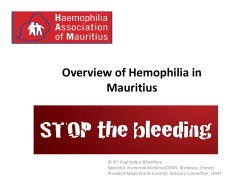 Overview of Hemophilia in Mauritius
