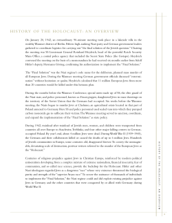 history of the holocaust: an overview