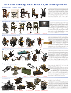 The Museum of Printing, North Andover, MA, and the Letterpress Press