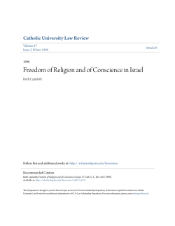 Freedom of Religion and of Conscience in Israel