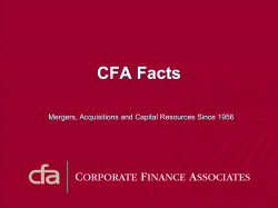 CFA Facts - Corporate Finance Associates