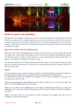 Guide for Guests with Disablilities