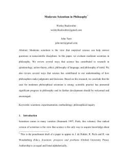 Moderate Scientism in Philosophy