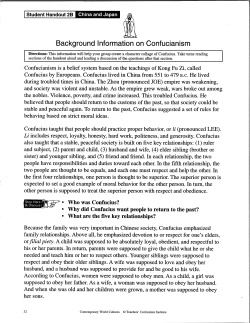 Background Information on Confucianism