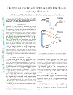 Progress on indium and barium single ion optical frequency standards