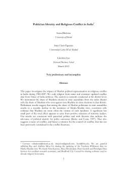 Politician Identity and Religious Conflict in India