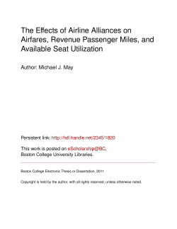 The Effects of Airline Alliances on Airfares, Revenue Passenger