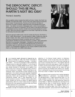 the democratic deficit: should this be paul martin`s next big idea?