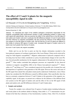 The effect of C3 and C4 plants for the magnetic susceptibility signal