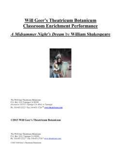 Will Geer Theatricum Botanicum`s Classroom Enrichment