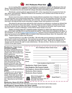 2017 Pollinator Plant Sale - Muskingum Soil and Water