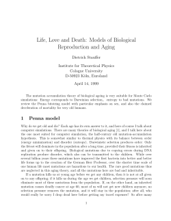 Life, Love and Death: Models of Biological Reproduction and Aging