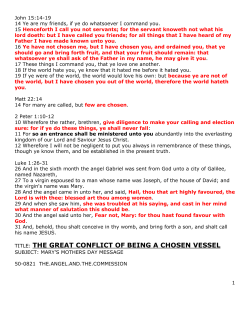 title: ​the great conflict of being a chosen vessel