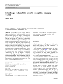 Is landscape sustainability a useful concept in a changing world?
