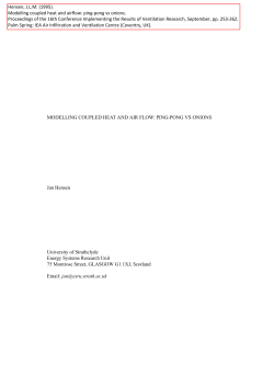 MODELLING COUPLED HEAT AND AIR FLOW: PING